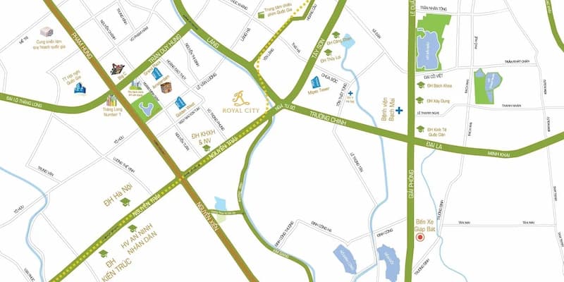 Cho thuê văn phòng Royal City Nguyễn Trãi 2 Vị trí tòa nhà Vinhomes Royal City